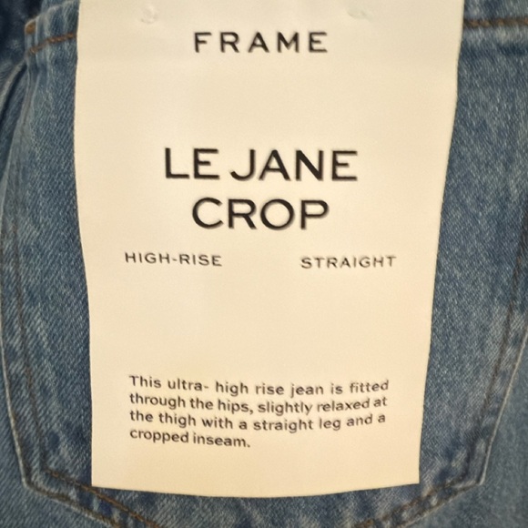 NWT Frame Denim Le Jane Crop straight leg high rise jeans Size 28 - Picture 3 of 7
